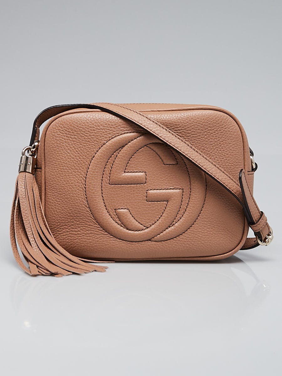 Gucci Camelia Pebbled Leather Soho Disco Small Shoulder Bag