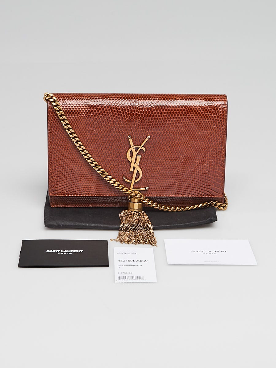 Saint Laurent Kate Small Lizard Chain Shoulder Bag