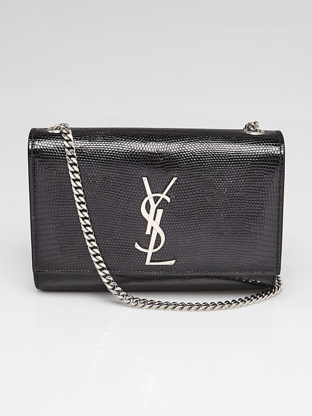 Yves Saint Laurent Black Lizard Skin Small Kate Bag
