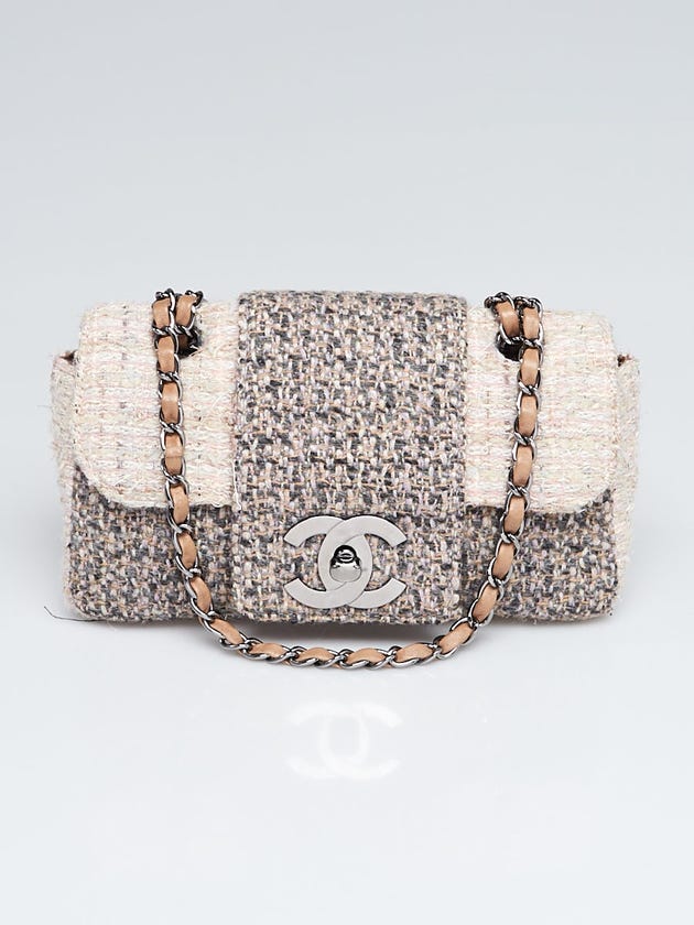 Chanel Beige/Brown Tweed Medium Flap Bag