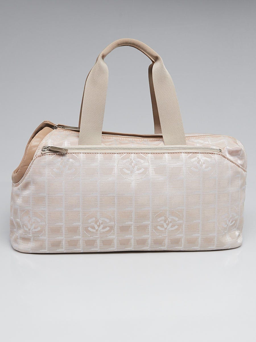 Chanel Beige Nylon CC Logo Travel Line Pet Carrier Bag - Yoogi's