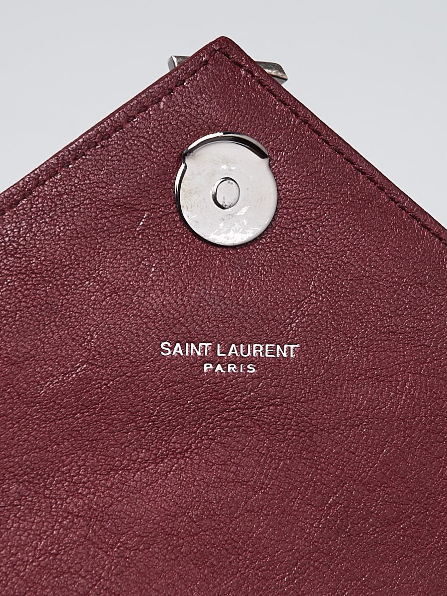 Yves Saint Laurent Burgundy Quilted Leather Monogram Medium College Bag -  Yoogi's Closet