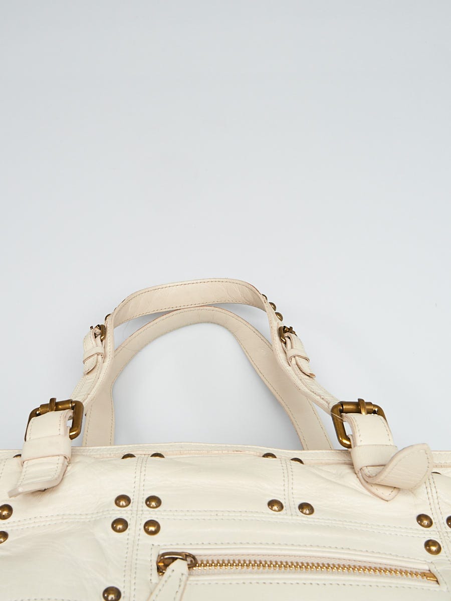 Louis Vuitton Limited Edition Ecru Lambskin Leather Riveting Bag - Yoogi's  Closet