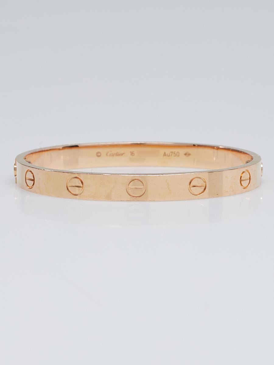 Cartier 18k Pink Gold LOVE Bracelet Size 16 - Yoogi's Closet