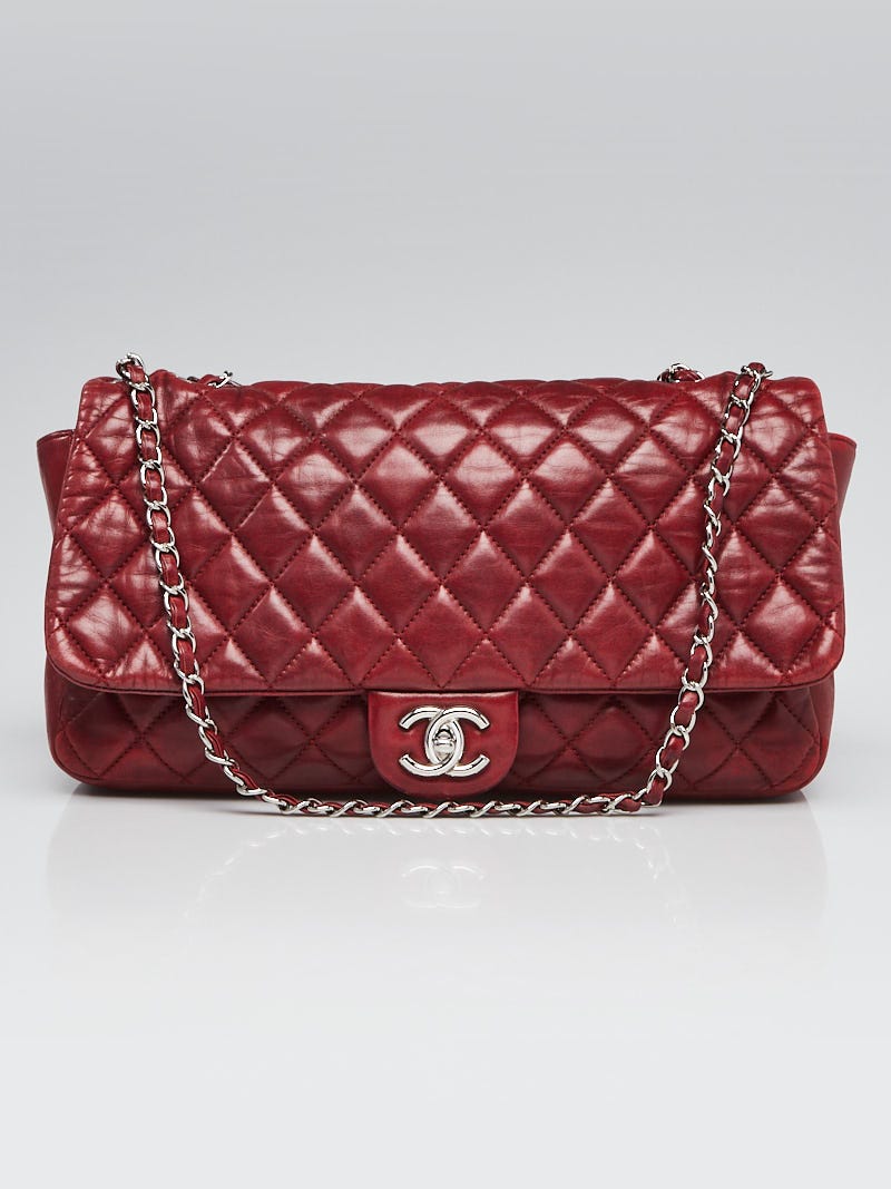 Chanel Red Quilted Lambskin Leather Coco Rain Jumbo Flap Bag - Yoogi's  Closet