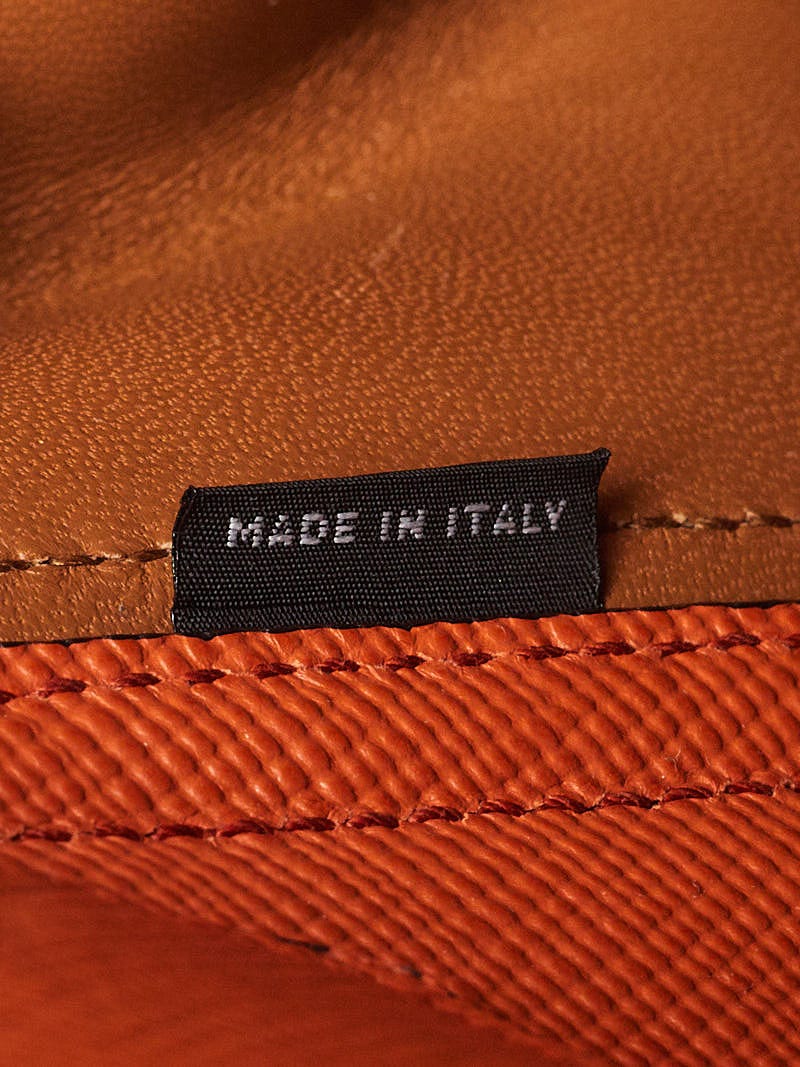 Prada Orange Saffiano Leather Double Handle Tote Bag | Yoogi's Closet