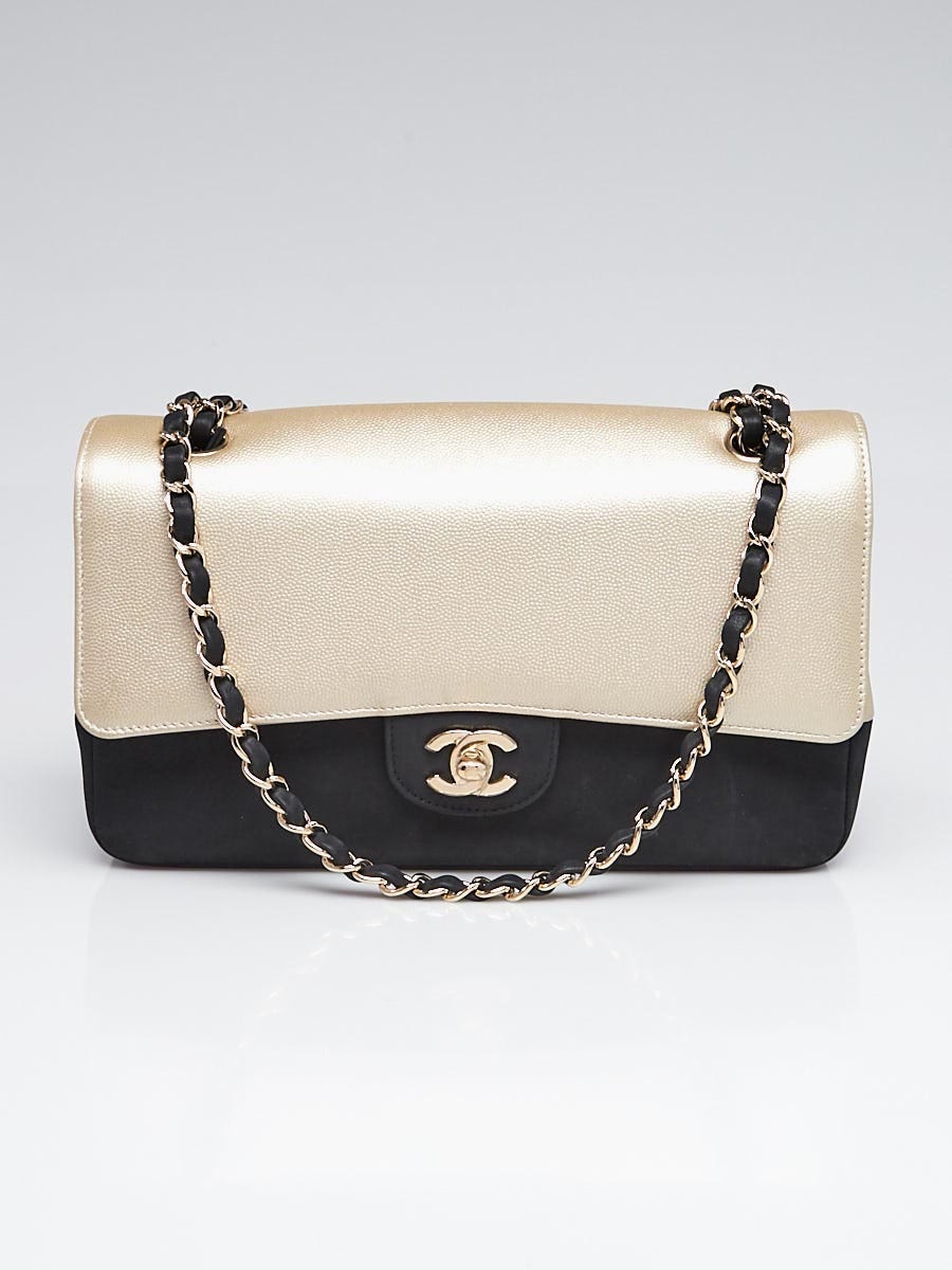 Chanel Black/Gold Leather Pure Classic Medium Double Flap Bag - Yoogi's  Closet