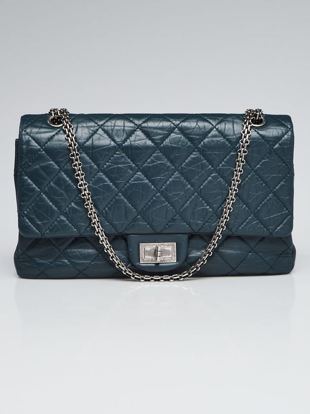 Chanel Blue 2.55 Reissue Quilted Classic Calfskin Leather 227 Jumbo Flap Bag