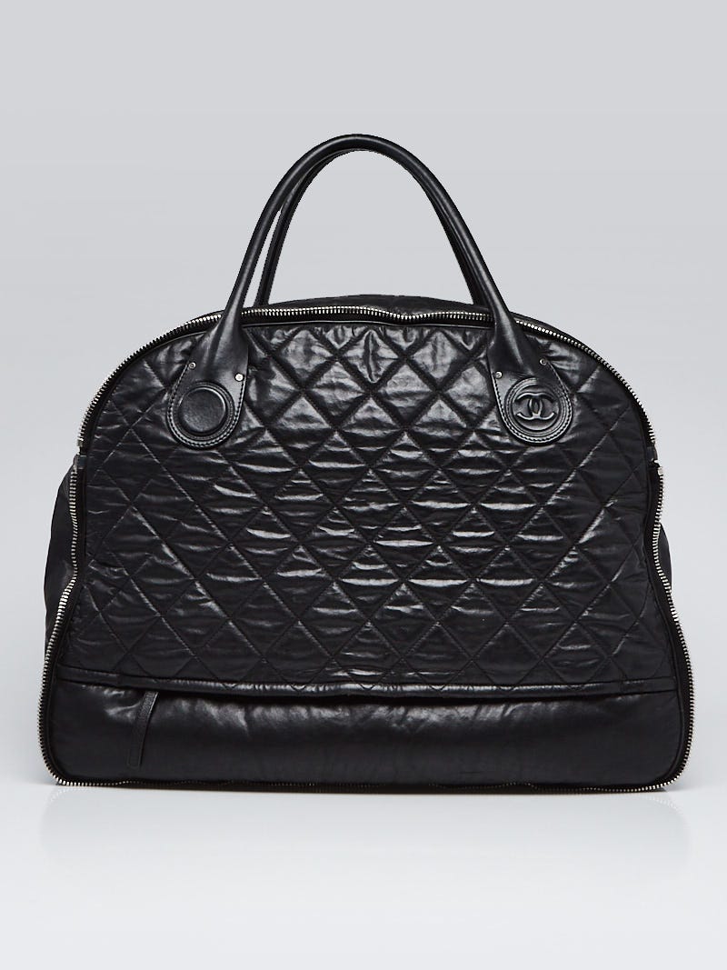 CHANEL CC Logo Caviar Leather Cocoon Duffle Bag Black