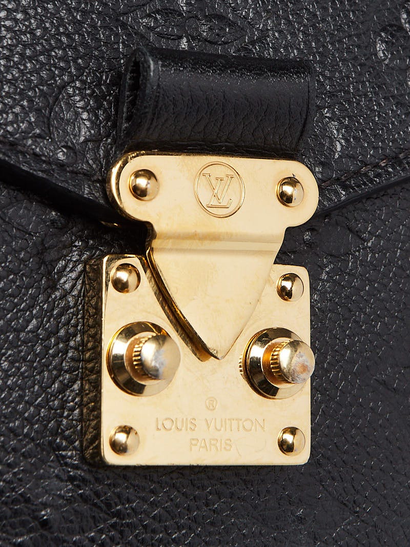 Sold at Auction: A Louis Vuitton Pochette Metis Leather Bag. Black monogram  empreinte leather. Zipped exterior compartment. Adjustable and removable  cross-body strap. Gilded hardware. Push-lock closure. Very good condition  but please see