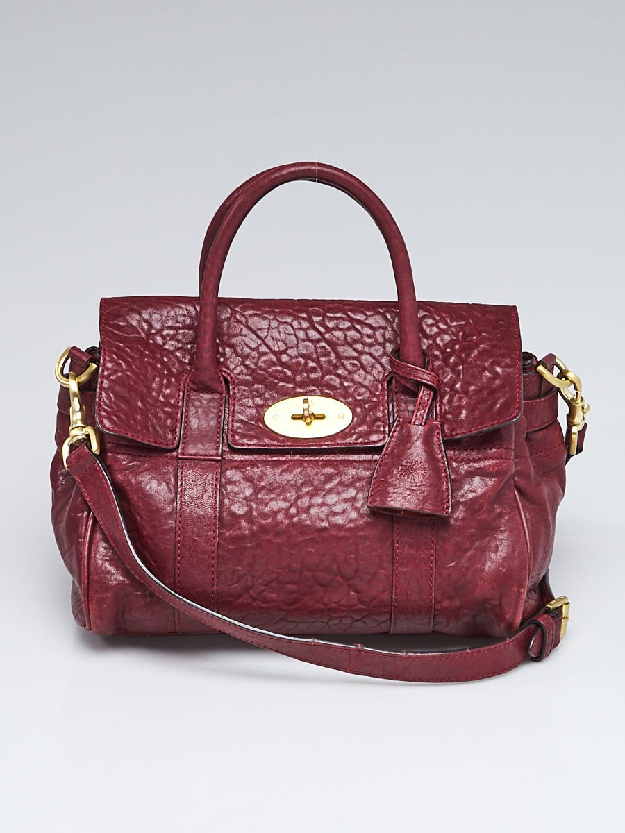 Mulberry - Dark Maroon Shiny Leather Convertible Shoulder Bag