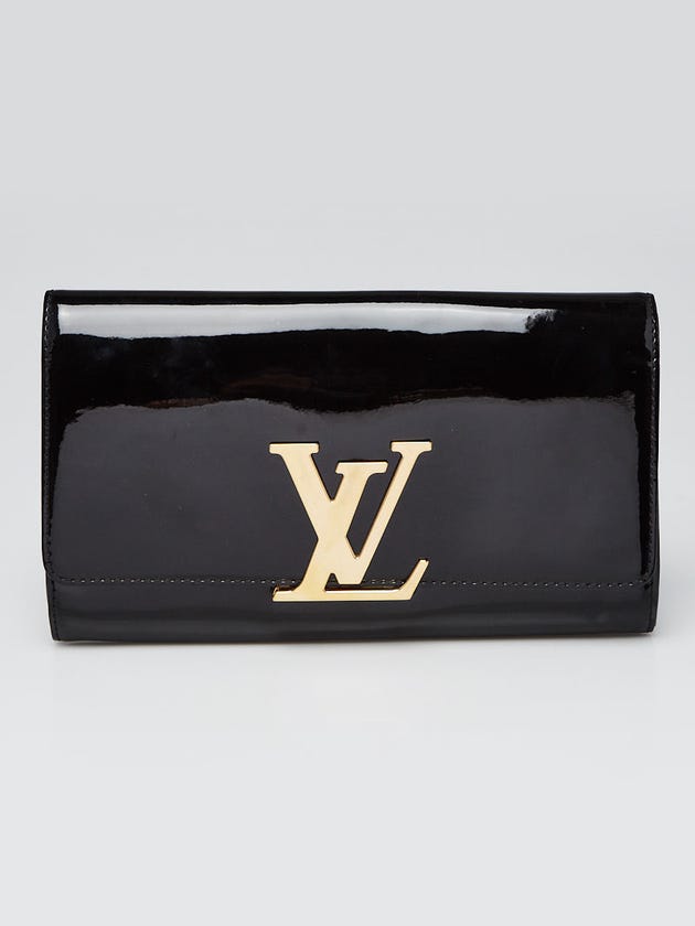 Louis Vuitton Black Vernis Leather Louise Clutch Bag