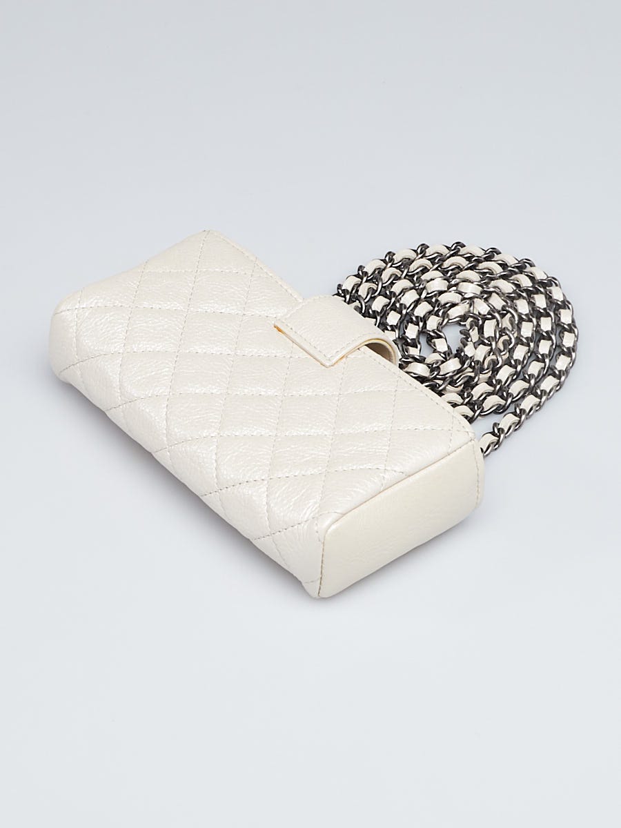Chanel Ivory Quilted Leather Reissue Lucky Charms Mini Phone