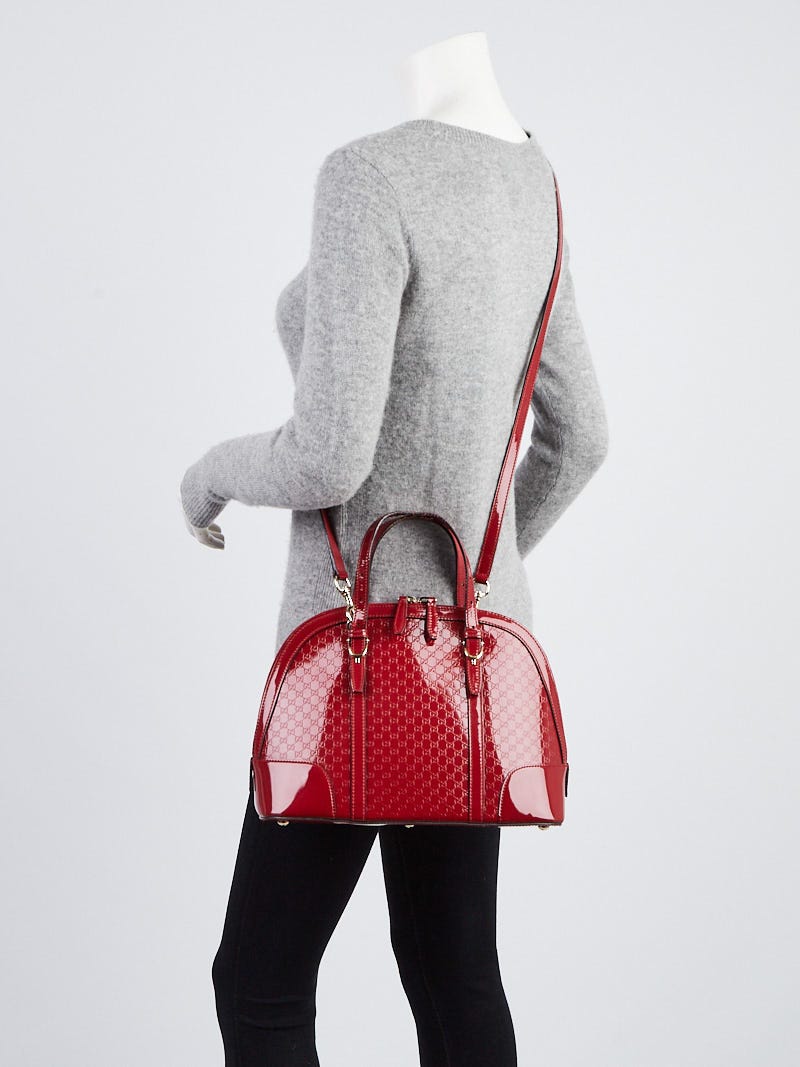 Gucci Red Microguccissima Patent Leather Nice Top Handle Bag