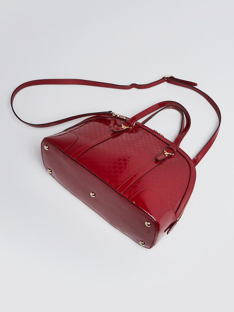 GUCCI Microguccissima ハンドバッグ Gucci Red Microguccissima Patent Leather Nice Top Handle Bag