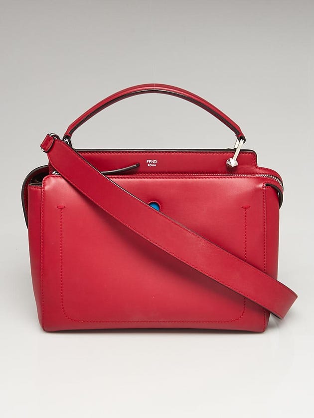Fendi Red Smooth Calfskin Leather Dotcom Satchel Bag 8BN293