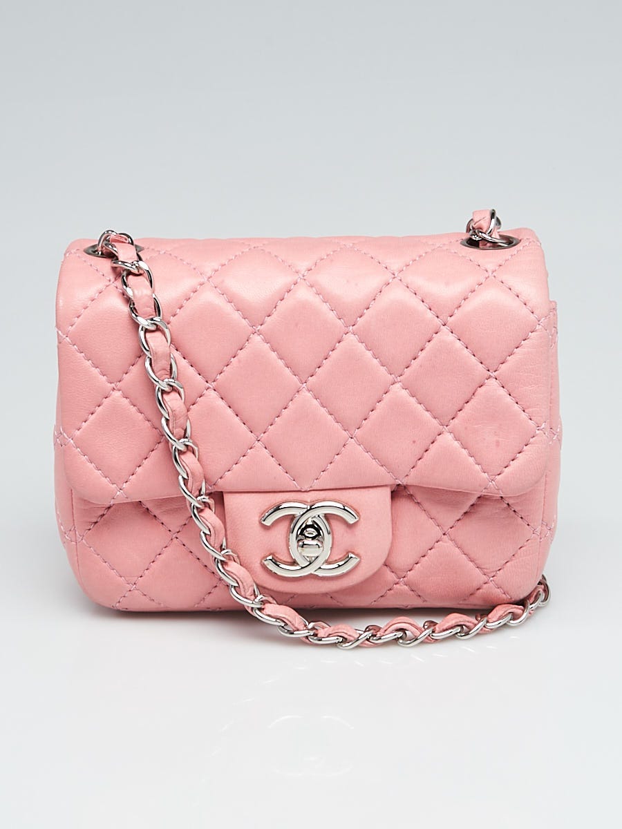 Chanel Rose Quilted Washed Lambskin Leather Classic Mini Flap Bag - Yoogi's  Closet
