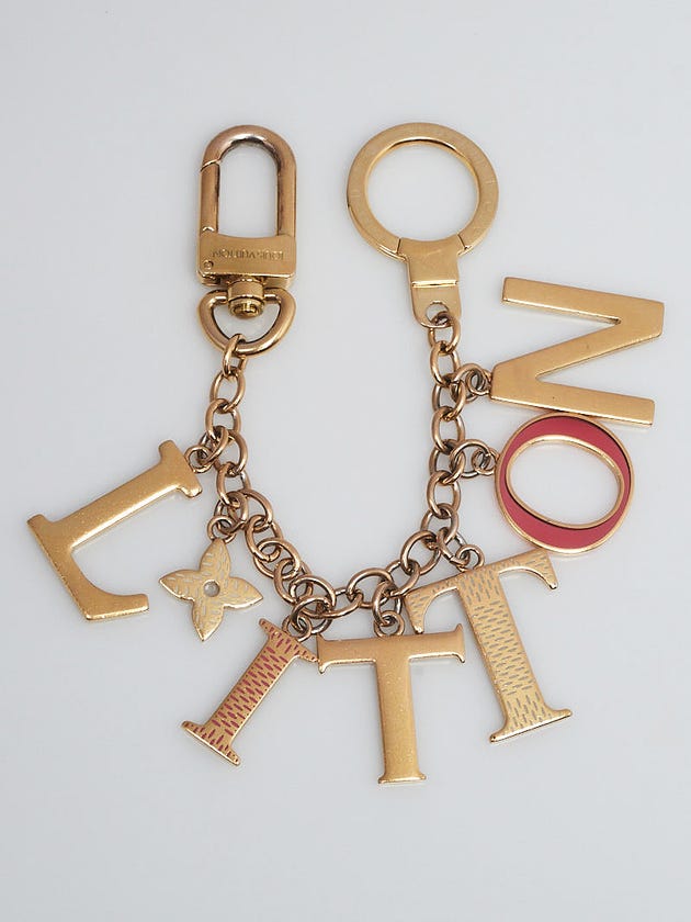 Louis Vuitton Gold/Red Bag Charm and Key Holder