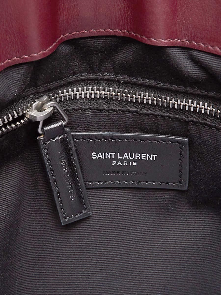 Yves Saint Laurent Dark Red 'Y' Quilted Leather Medium