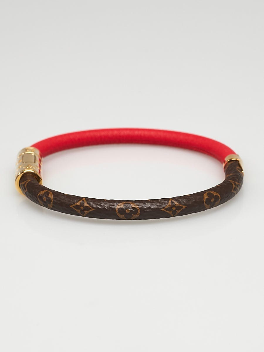 Daily confidential leather bracelet Louis Vuitton Red in Leather