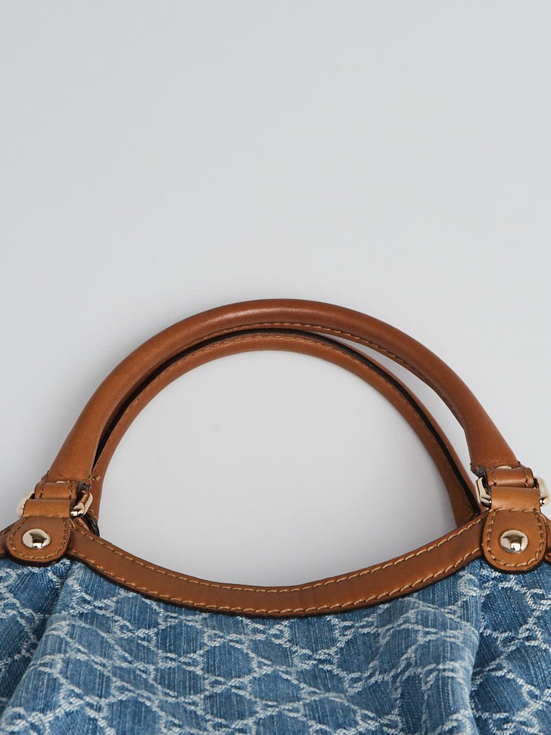 Gucci Blue Denim GG Denim Large Sukey Tote Bag | Yoogi's Closet