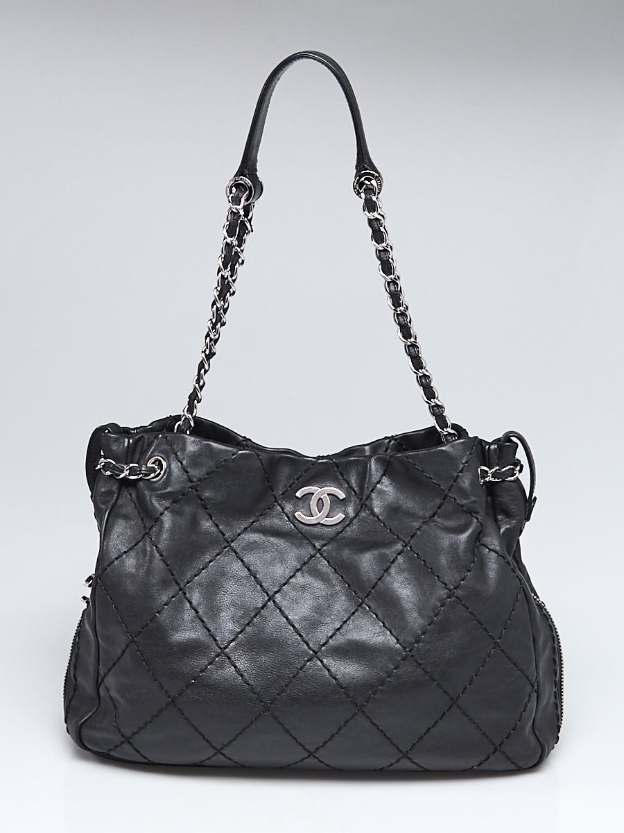 CHANEL, BLACK QUILTED NYLON AND LEATHER WITH SILVER-TONE METAL CLASSIC  SHOULDER BAG, Chanel: Handbags and Accessories, 2020