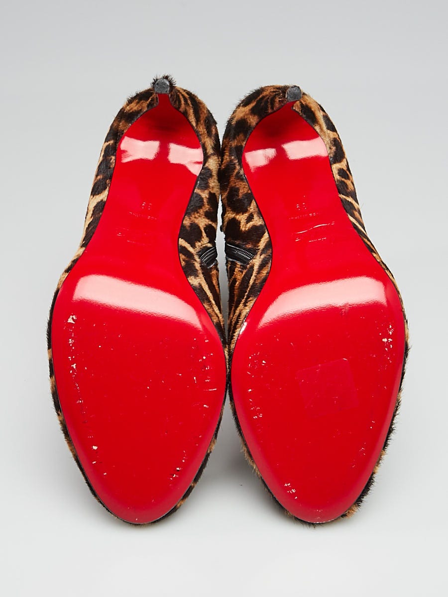 Christian Louboutin Leopard Print Pony Hair Fifi Booty 100