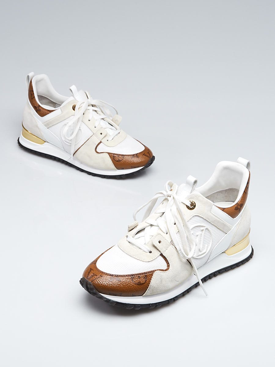 Louis Vuitton Unisex White Leather and Suede LV Run Away Sneakers