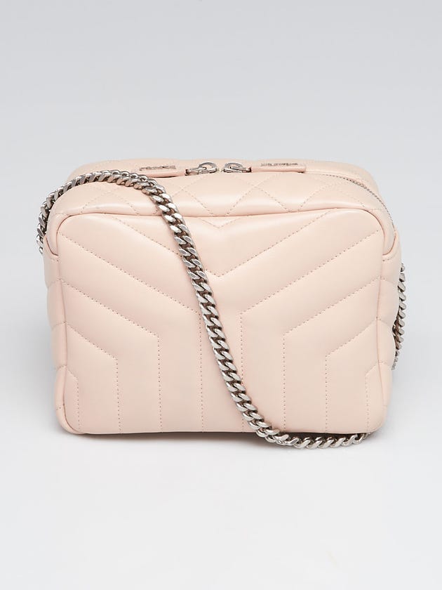 Yves Saint Laurent Light Beige Quilted Leather Small Loulou Bowling Bag