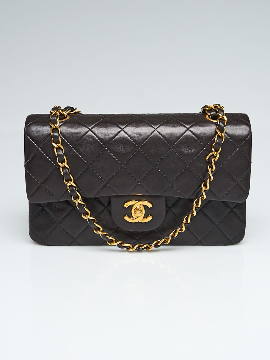 Chanel Black Quilted Lambskin Leather Classic Small Double Flap Bag -  Yoogi's Closet