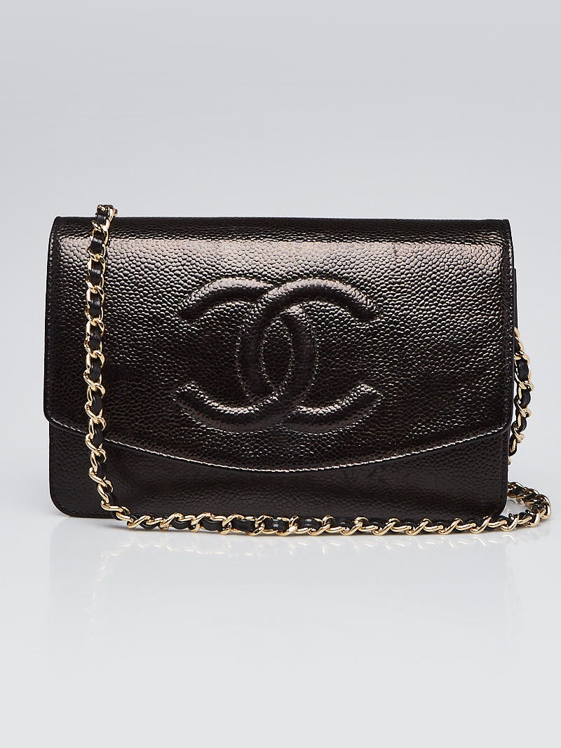 Chanel Black Caviar Leather Timeless WOC Clutch Bag - Yoogi's Closet