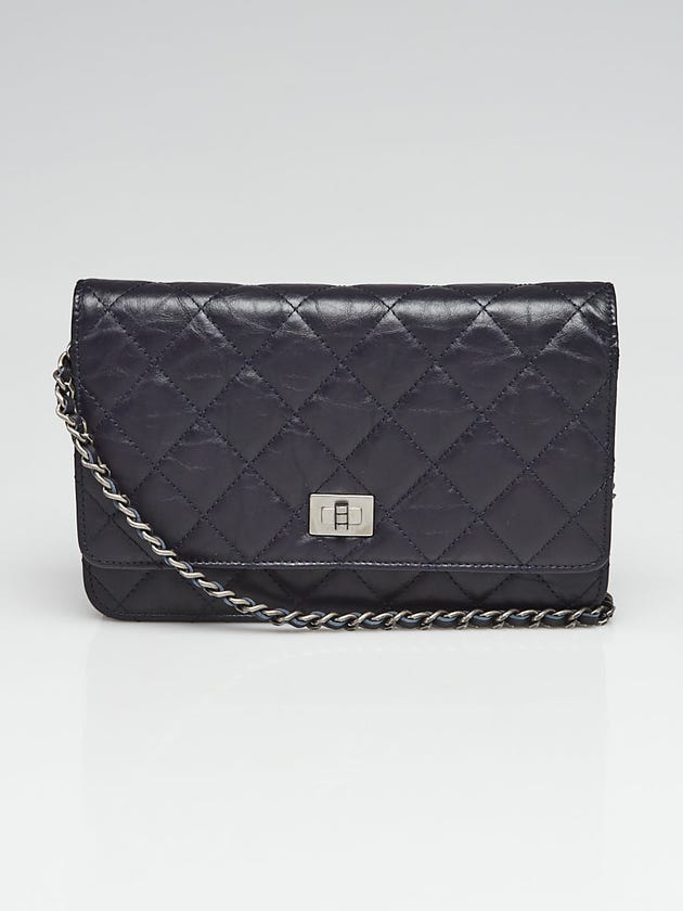 Chanel Dark Purple Quilted Calfskin Leather Reissue WOC Clutch Bag