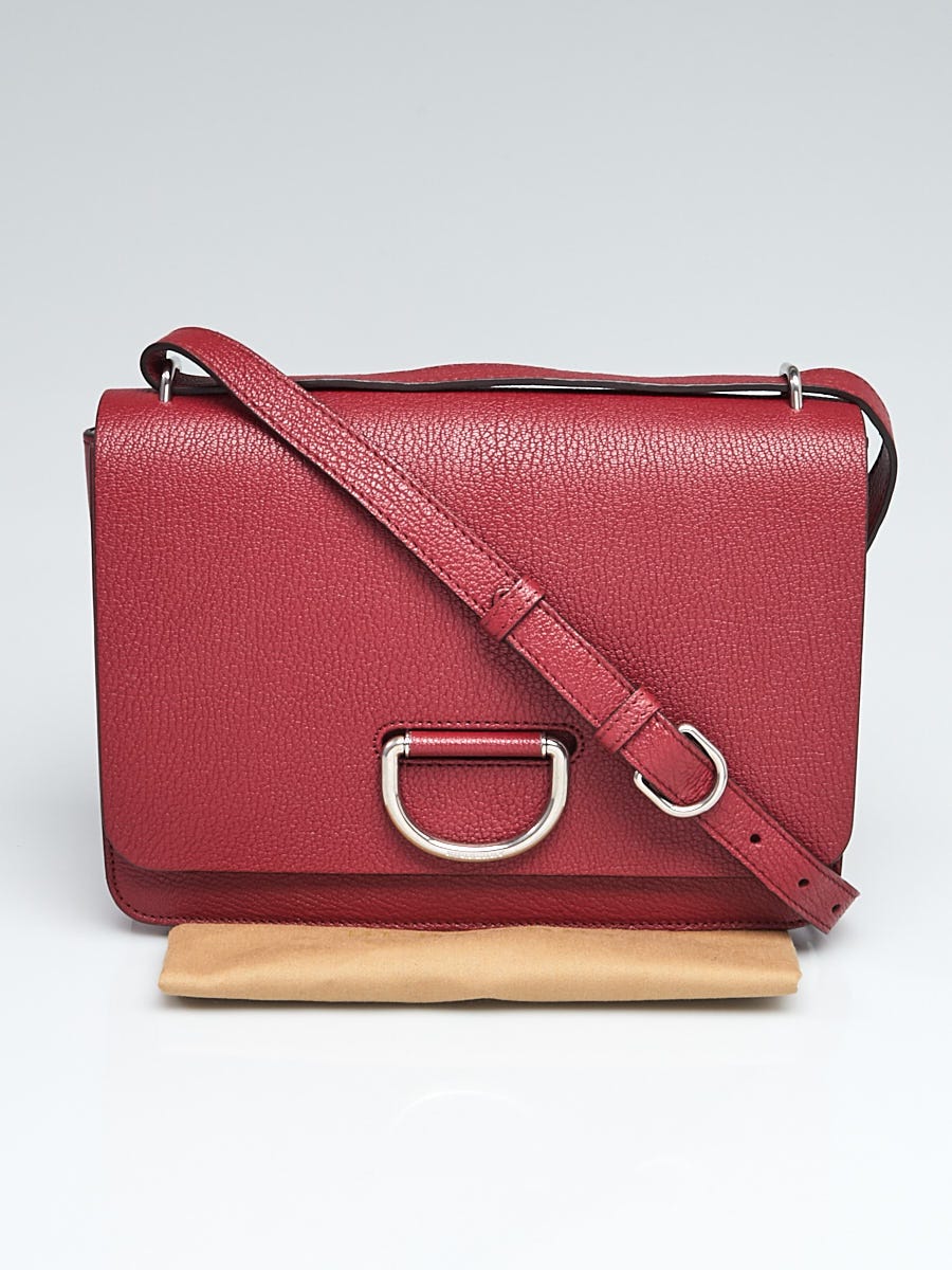 Burberry Red Leather Medium D-Ring Crossbody Bag - Yoogi's Closet