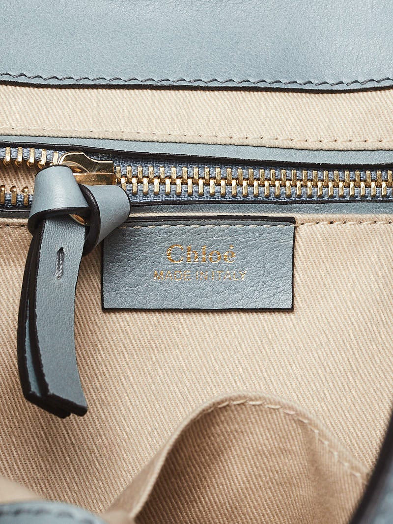 Chloe Cloudy Blue Leather and Suede Faye Backpack Bag Chloe Cloudy Blue Leather and Suede Faye Backpack Bag
