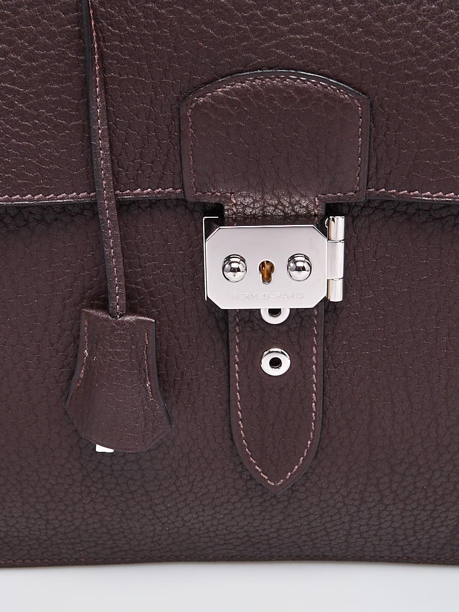 Hermes Sac a Depeches Briefcase Havane Fjord Dark Brown Leather