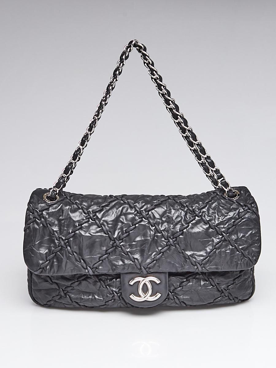 Chanel Black Quilted Calfskin Ultra Stitch Jumbo Flap Bag - Yoogi's Closet