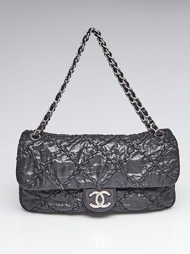 Chanel Black Quilted Calfskin Ultra Stitch Jumbo Flap Bag 
