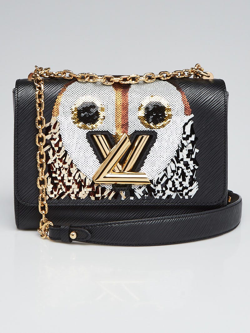 Louis Vuitton Black Epi Leather Sequin Owl MM Twist Bag - Yoogi's Closet