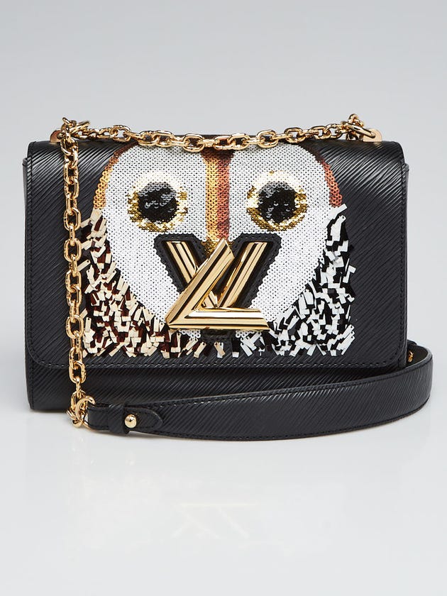 Louis Vuitton Black Epi Leather Sequin Owl MM Twist Bag