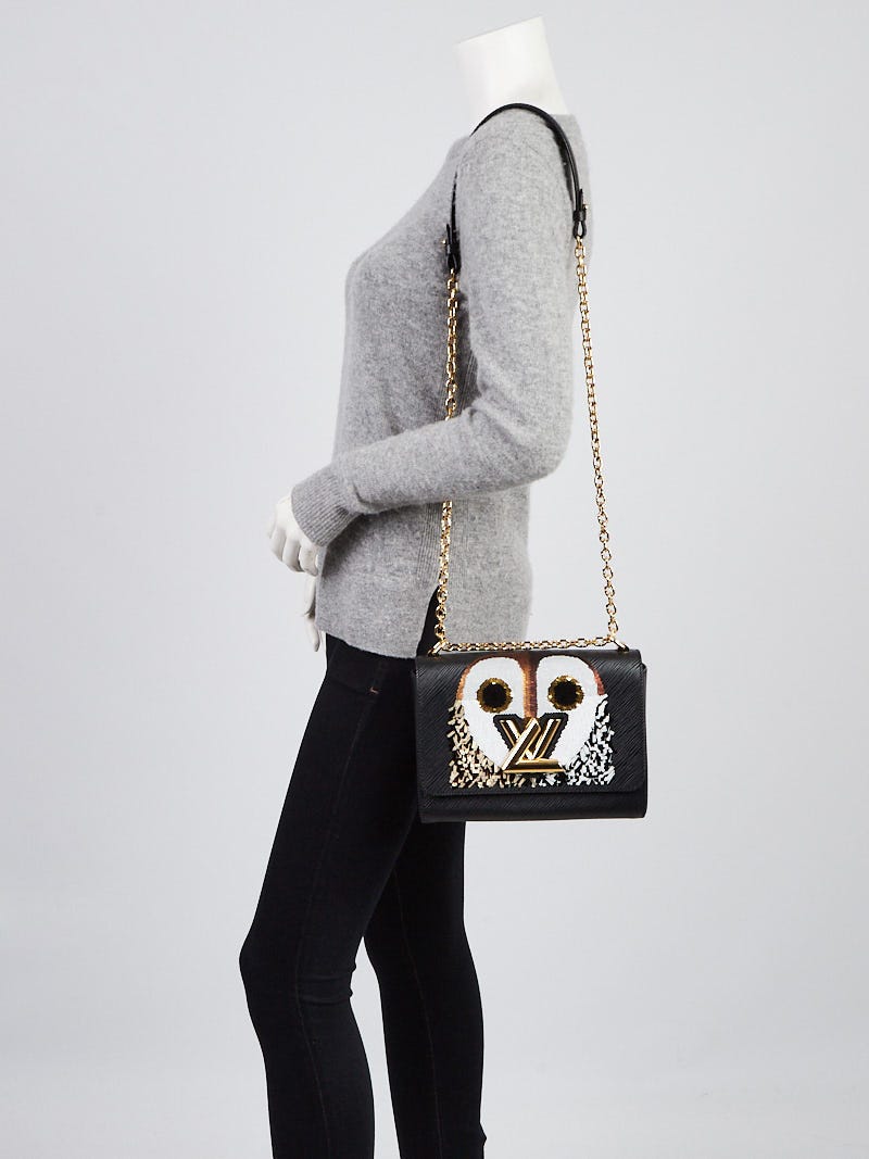 Louis Vuitton Black Epi Leather Sequin Owl MM Twist Bag - Yoogi's