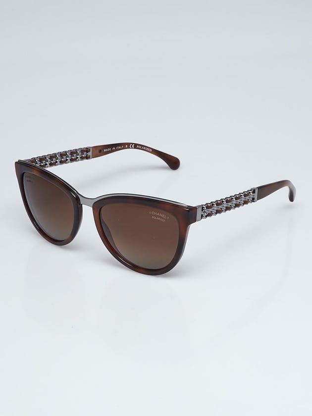 Chanel Tortoise Shell Acetate Frame Tint Cat Eye Sunglasses-5361