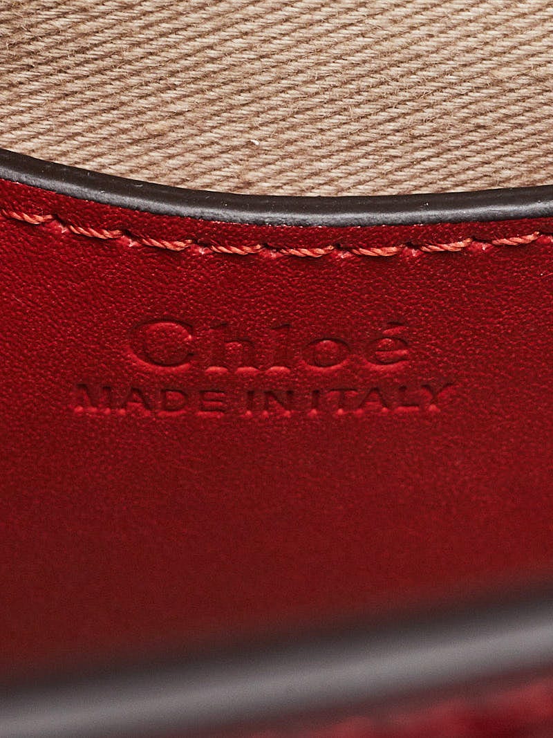 Chloe Earthy Red Patent Leather Tess Saddle Bag | Yoogi's Closet