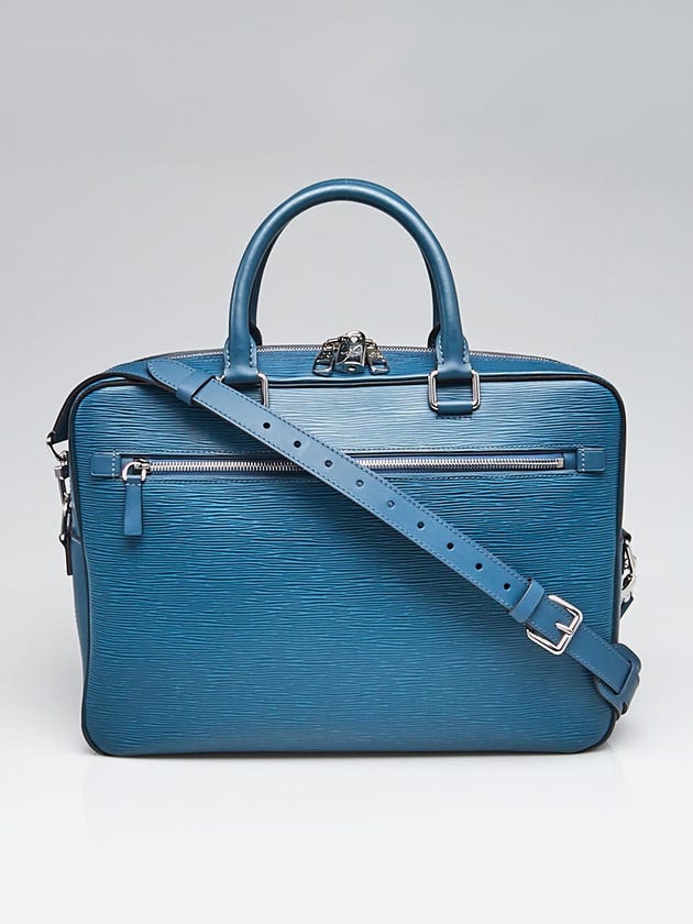 Louis Vuitton Blue Celeste Epi Leather Porte Documents Business Briefcase Bag