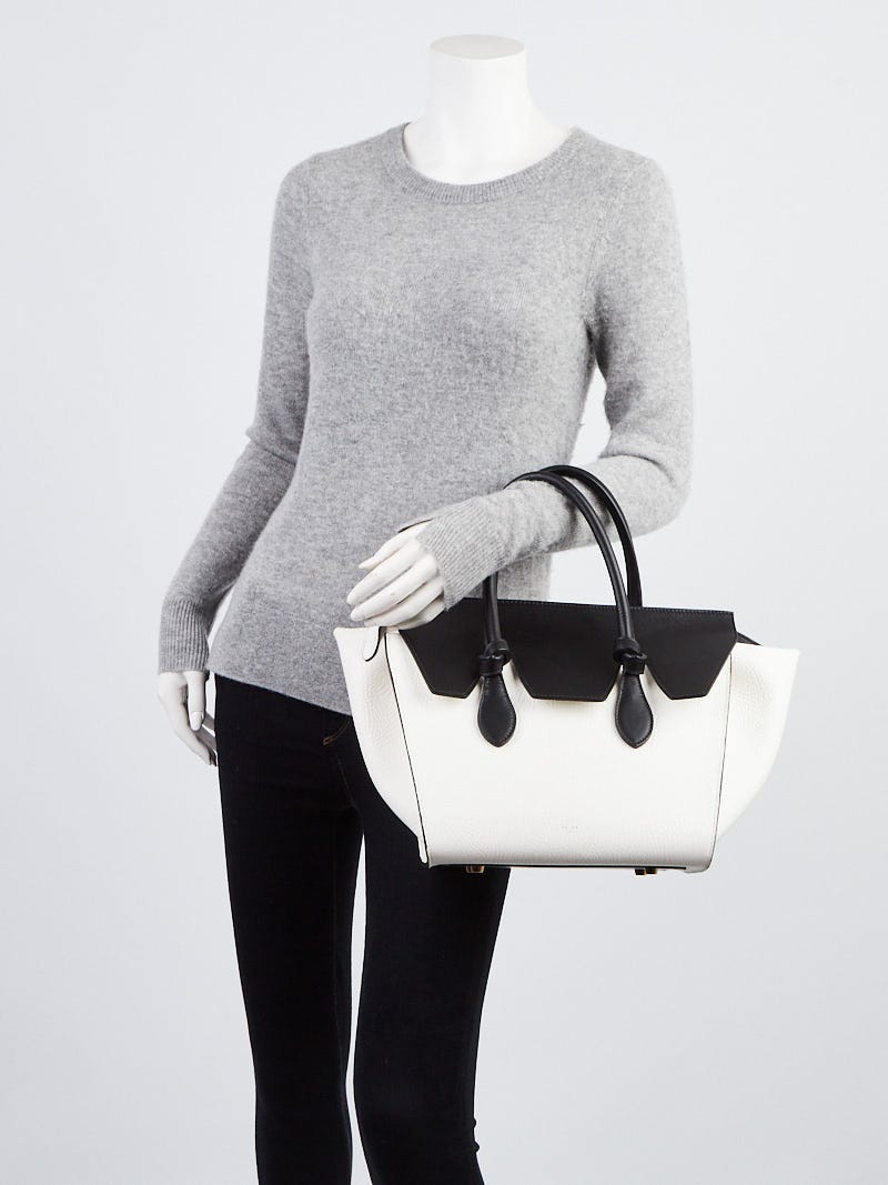 Celine Leather Mini Tote Bag in White