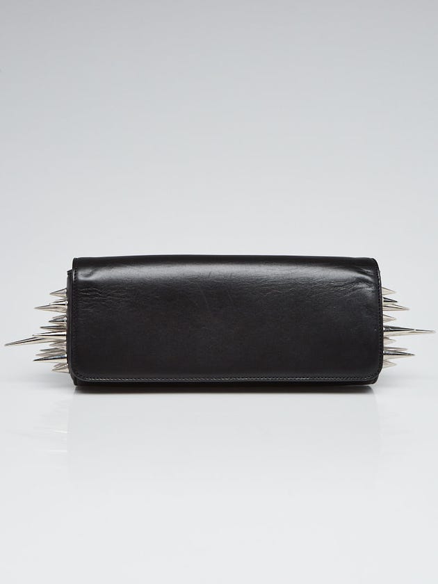 Christian Louboutin Black Leather Marquise Spiked Clutch Bag