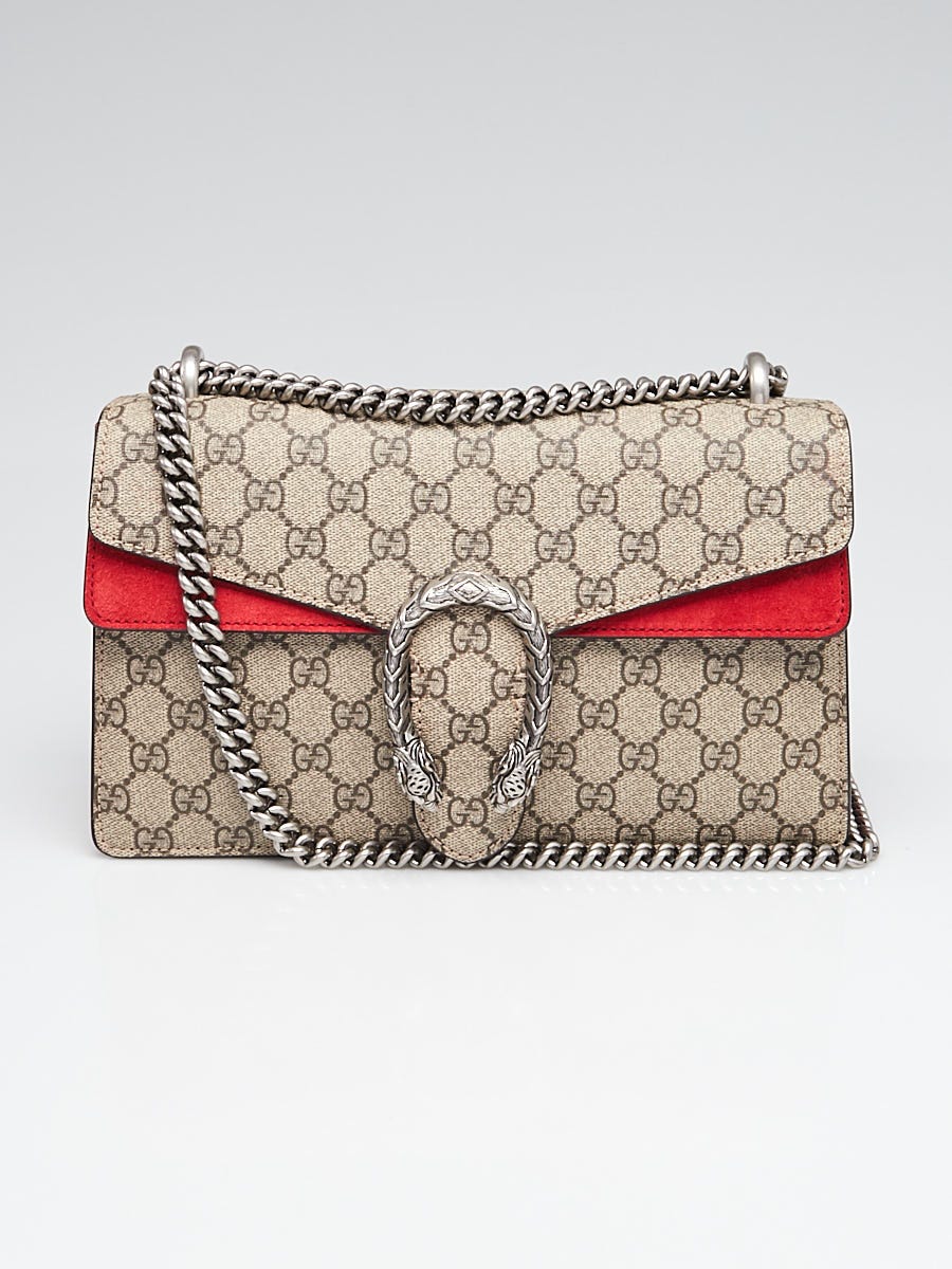 GUCCI Dionysus Small GG Supreme Canvas Shoulder Bag Beige 400249