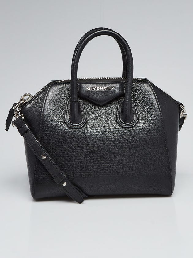 Givenchy Black Sugar Goatskin Leather Mini Antigona Bag