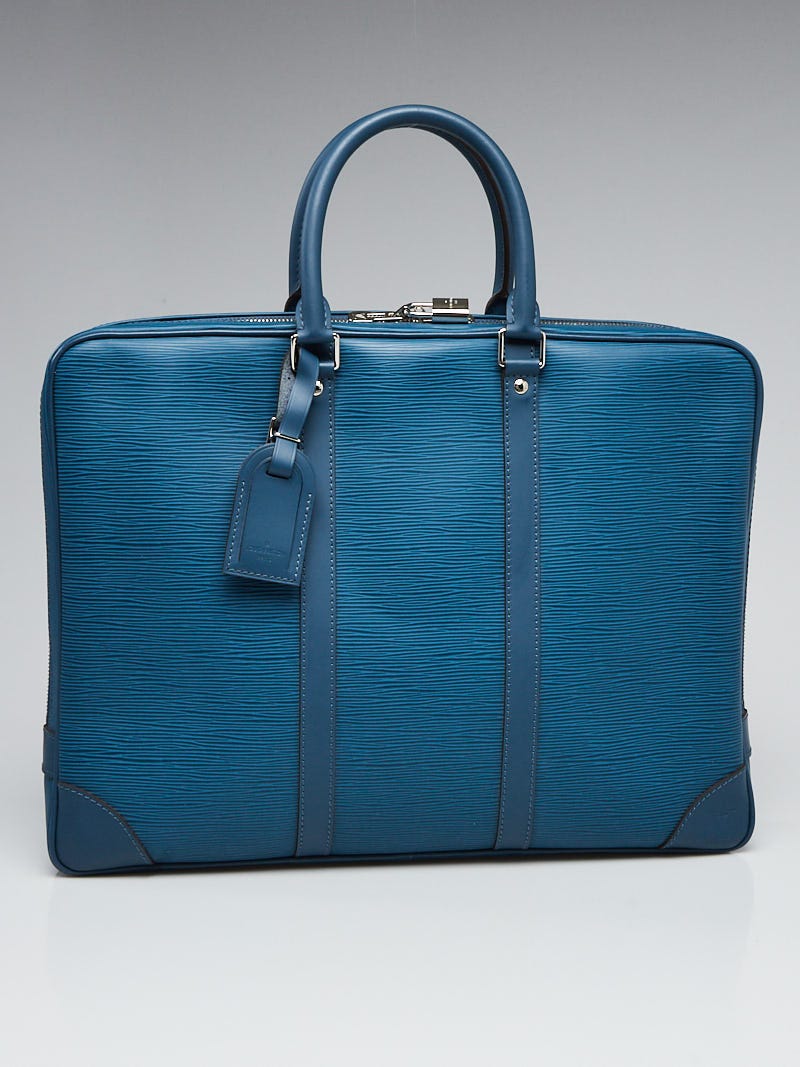 Louis Vuitton Blue Celeste Epi Leather Porte Documents Voyage Bag