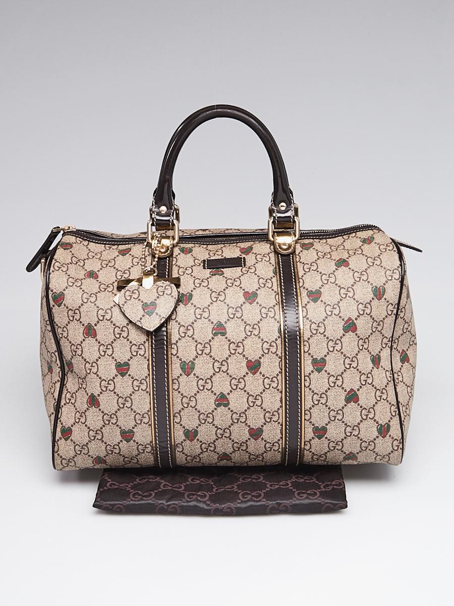 Gucci Beige/Ebony GG Canvas Small Joy Boston Bag at 1stDibs