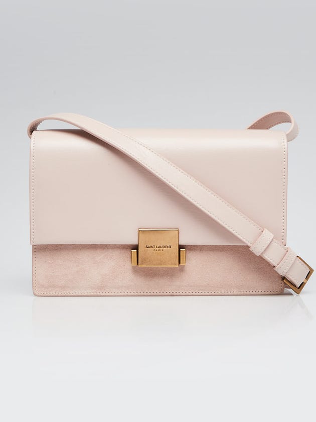 Yves Saint Laurent Light Pink Calfskin Leather and Suede Medium Bellechasse Satchel Bag